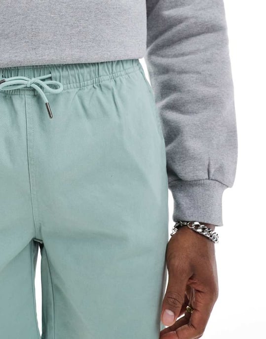 Parlez Wilmot drawstring logo shorts in mint green - Image 3