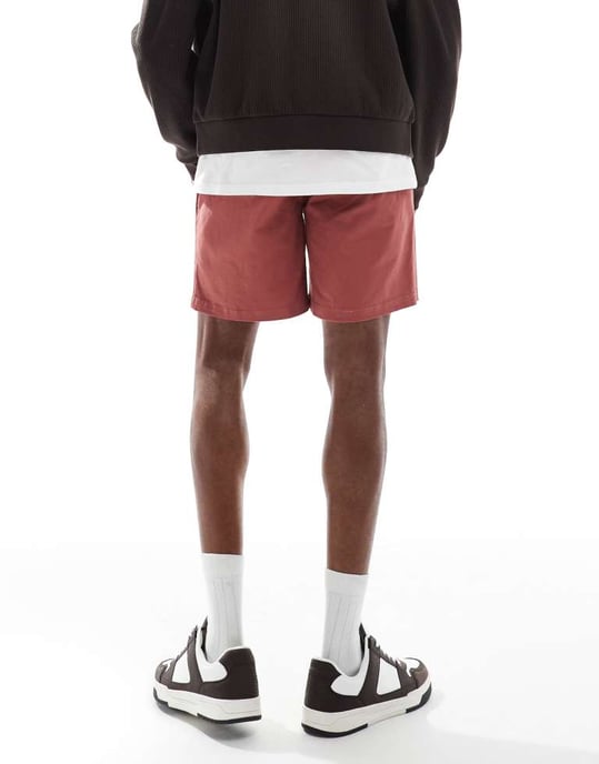 Parlez Wilmot drawstring logo shorts in rust - Image 2