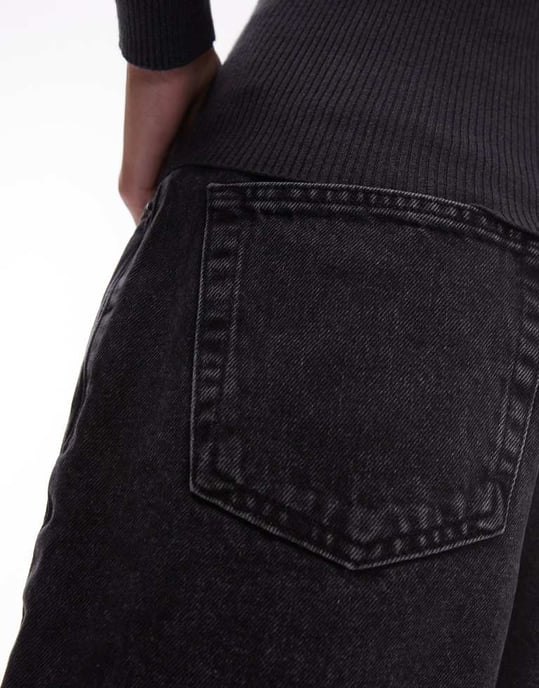 Topshop Editor denim shorts in washed black - Image 4