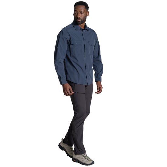 Craghoppers Heren Kiwi II shirt met lange mouwen (Omberblauw) - Image 4