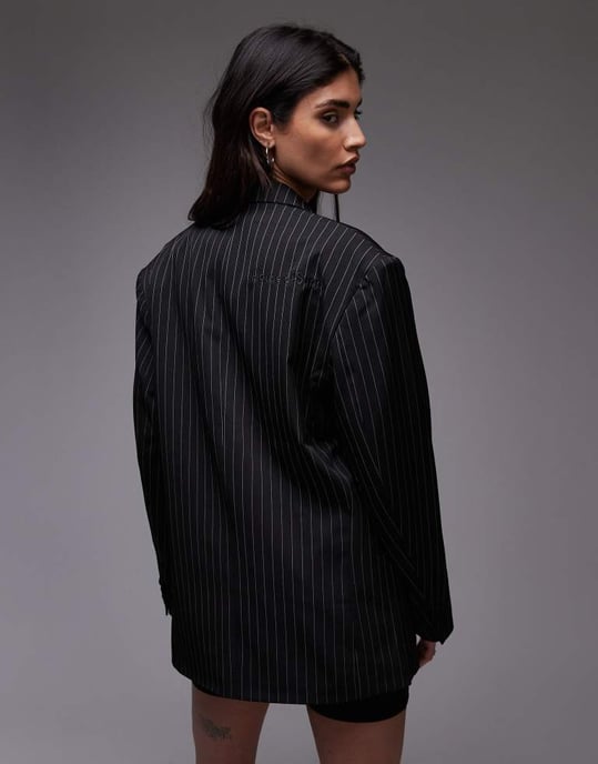 House of Sunny pinstripe blazer in black - Image 4