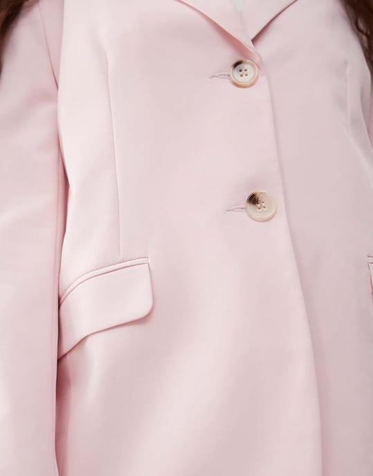 Miss Selfridge essential oversized blazer in pastel pink - Image 4