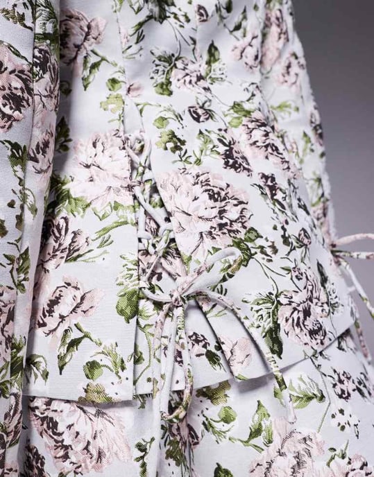 ASOS LUXE co-ord jacquard lace up blazer in vintage floral - Image 3