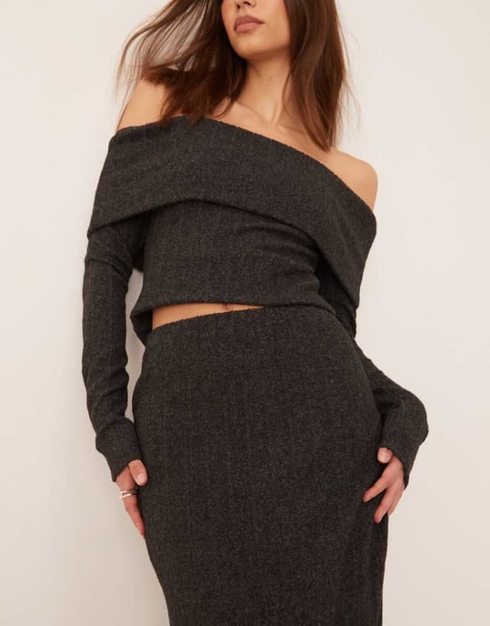 Miss Selfridge chunky borstad ribbad maxikjol - Image 2