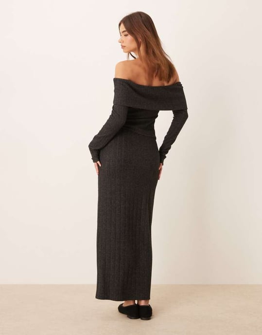 Miss Selfridge chunky borstad ribbad maxikjol - Image 3