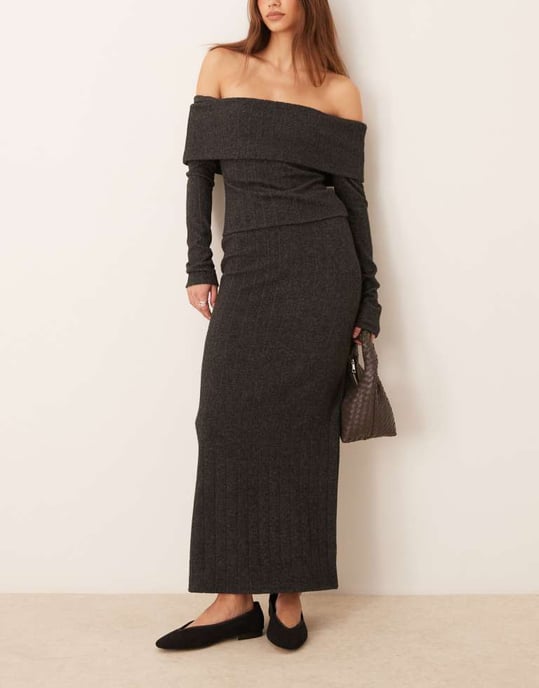 Miss Selfridge chunky borstad ribbad maxikjol - Image 4