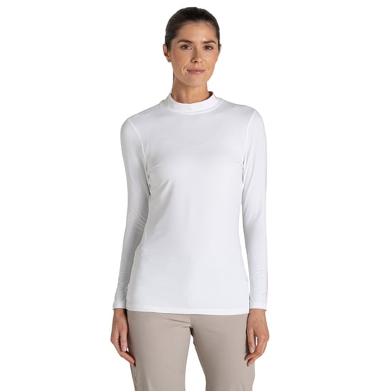 Craghoppers Dames/Dames Nosilife Mock Neck Golf T-shirt met lange mouwen (Wit) - Image 3