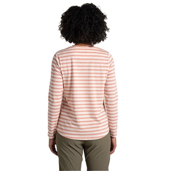 Craghoppers Dames/Dames Akona Gestreept Nosilife T-shirt met lange mouwen (Klei) - Image 2