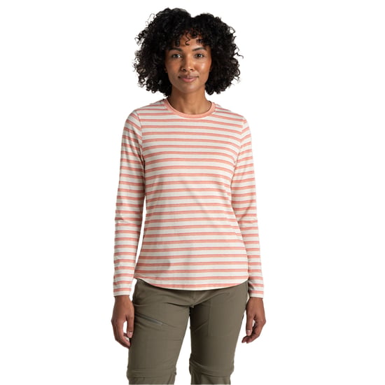 Craghoppers Dames/Dames Akona Gestreept Nosilife T-shirt met lange mouwen (Klei) - Image 3