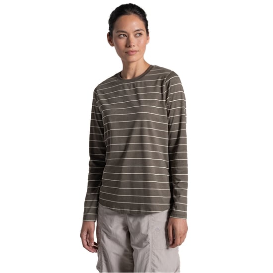 Craghoppers Dames/Dames Akona Gestreept Nosilife T-shirt met lange mouwen (Wilde olijf) - Image 3