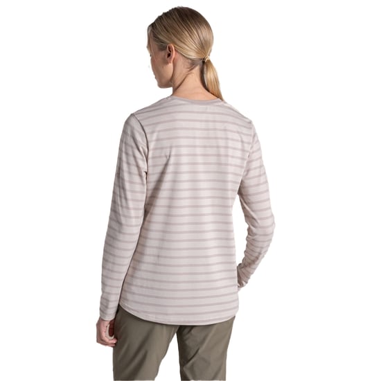 Craghoppers Dames/Dames Akona Gestreept Nosilife T-shirt met lange mouwen (Oester) - Image 2