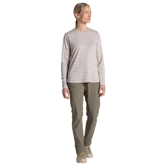 Craghoppers Dames/Dames Akona Gestreept Nosilife T-shirt met lange mouwen (Oester) - Image 4