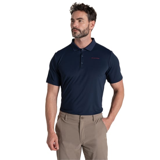 Craghoppers Herr Bramshaw Nosilife Kortärmad Golf-Polo T-shirt (Blå Marin) - Image 3