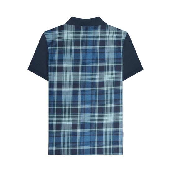 Lambretta Heren Klassiek Geruit Polo Shirt (Marine) - Image 2