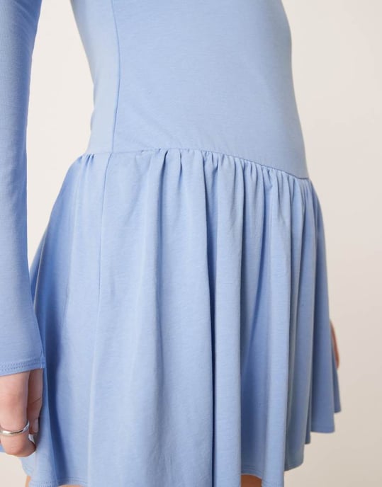 Abercrombie & Fitch skopback peplum drop waist skort klänning i blått - Image 4