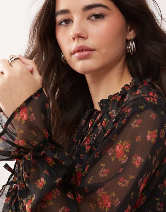 Miss Selfridge jokkdetalj smockklänning i svart - Image 3