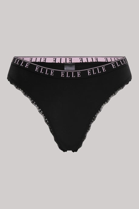 Multi Pack (3) Cotton Lace Trim Tipped Thong - Image 3