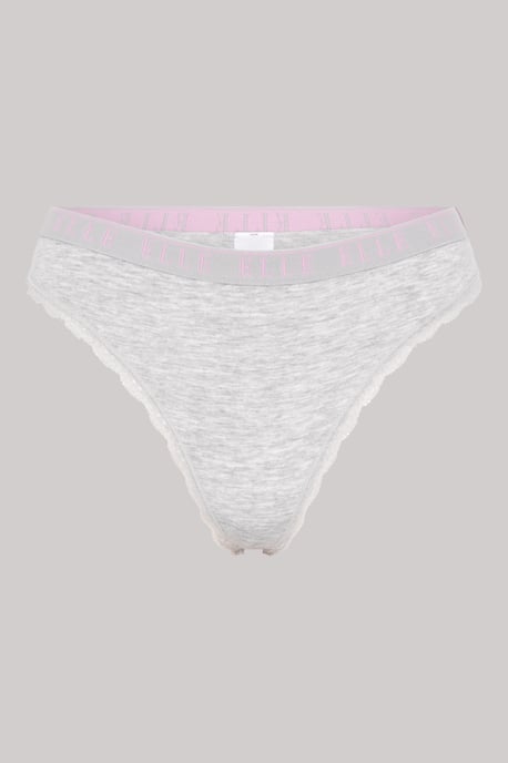 Multi Pack (3) Cotton Lace Trim Tipped Thong - Image 4