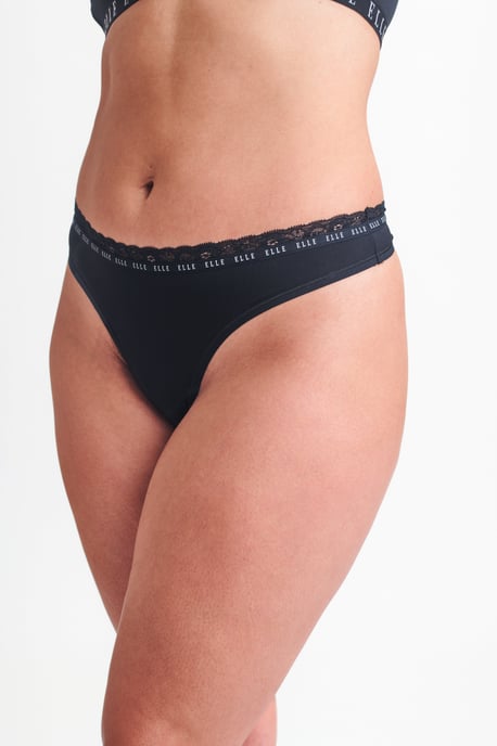 3 Pack Synthetic Rib Thong in Black - Image 2
