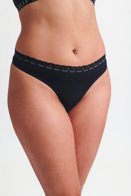 3 Pack Synthetic Rib Thong in Black - Image 3