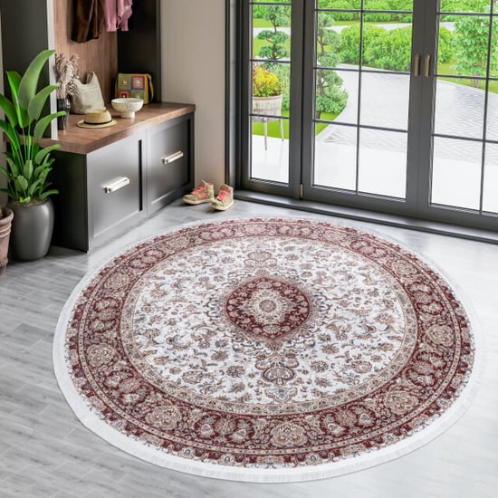 Muratap Star rond klassiek oosters vloerkleed wasbaar rood- 160 cm rond - Image 5