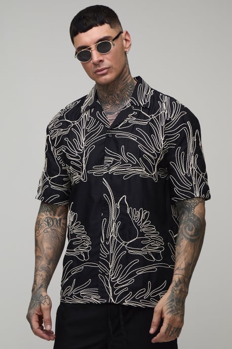 Tall Palm Embroidered Oversized Shirt - Image 1