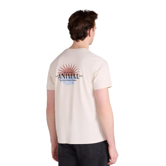 Mountain Warehouse Herrar Sunrise Ryggtryck T-shirt (Mörkbeige) - Image 2