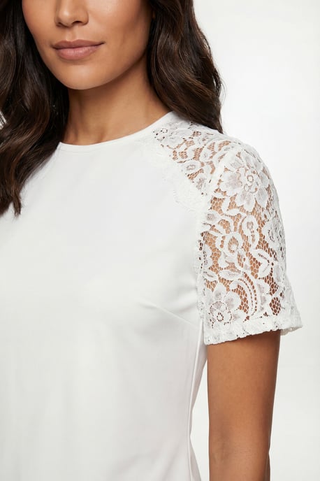 Lace Short Sleeve Jersey Top - Image 2
