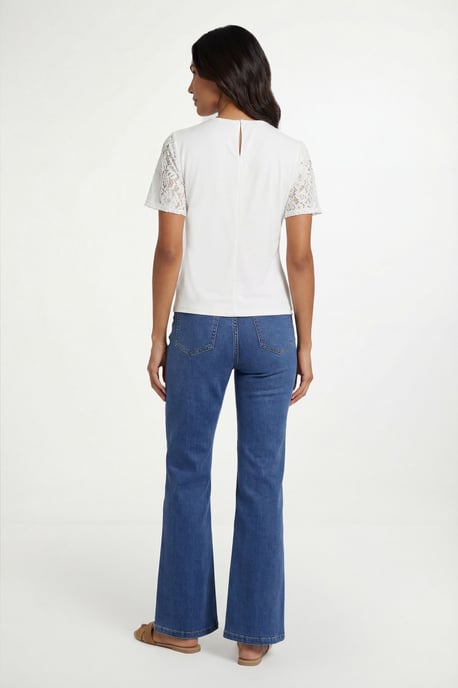 Lace Short Sleeve Jersey Top - Image 3
