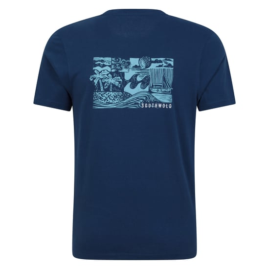 Mountain Warehouse Ekologisk T-shirt med ryggtryck för herrar Southwold (Mörkblå) - Image 2