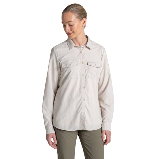 Craghoppers Dames Loukkos Nosilife Langsleeve Shirt (Oyster) - Image 3