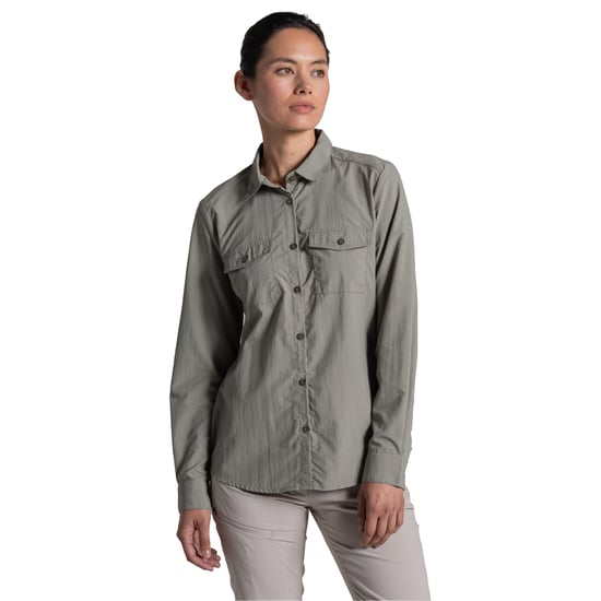 Craghoppers Dames Loukkos Nosilife Lange Mouw Shirt (Vert) - Image 3