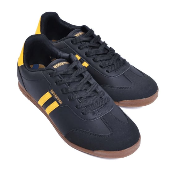 Lambretta Tackle Heren Zwarte/Gouden Sneakers - Image 1