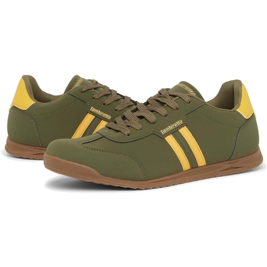 Lambretta Tackle Men's Khaki/Gold Trainers - Image 3