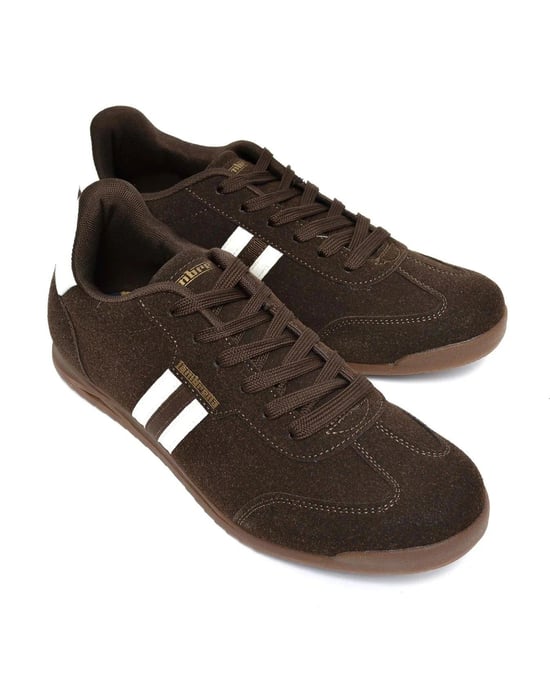 Lambretta Tackle Heren Chocolade Sneakers - Image 1
