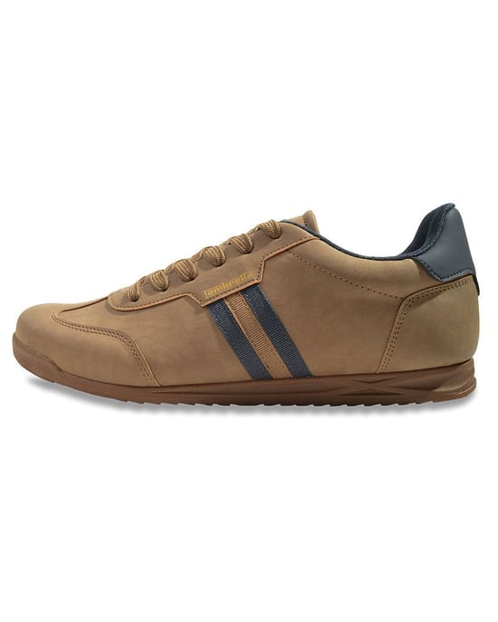 Lambretta Tackle Heren Taupe/Navy Sneakers - Image 3