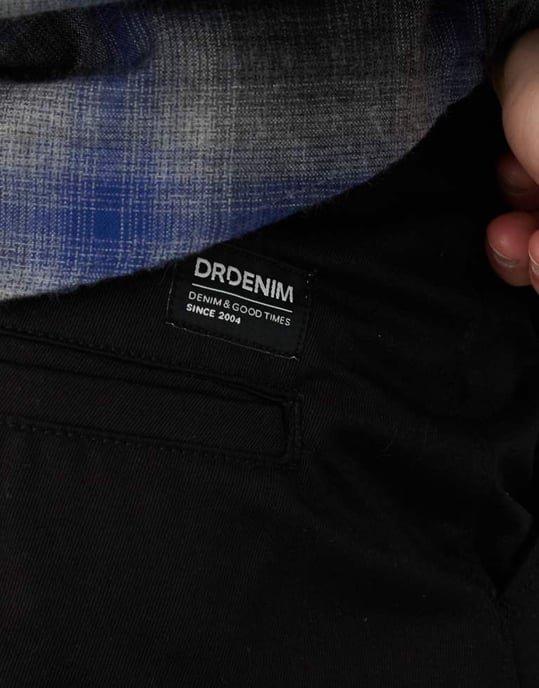 Dr Denim Omar skräddarsydda midjehöga vida chinos i svart - Image 3