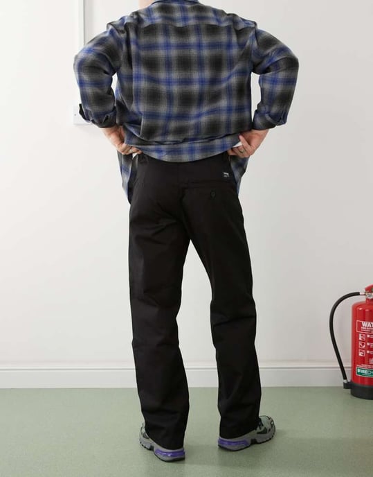 Dr Denim Omar skräddarsydda midjehöga vida chinos i svart - Image 4