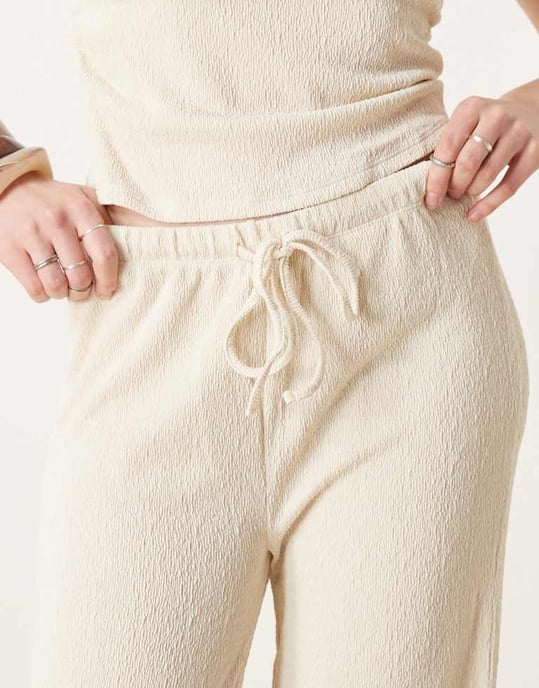 Vila stretch vida byxkoordinat i krämfärg - Image 3