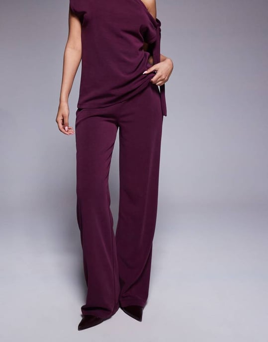 ASOS DESIGN co-ord vida ben cuprobyxa i druva - Image 2