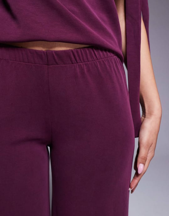ASOS DESIGN co-ord vida ben cuprobyxa i druva - Image 4