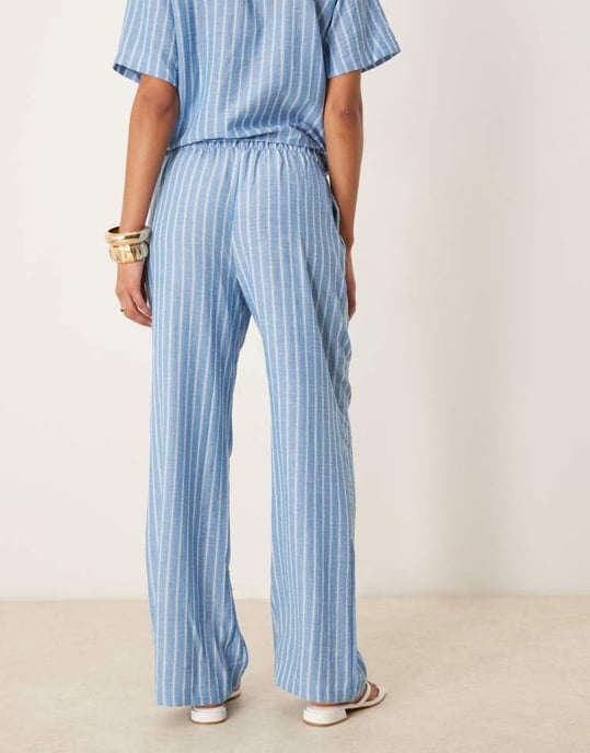 JDY wide leg trousers co-ord in light blue - Image 4