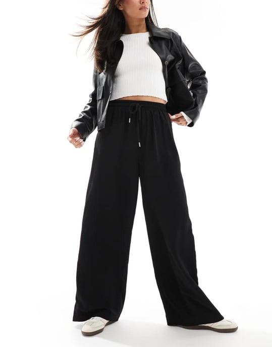 ASOS DESIGN byxor med dragkedja i sidan i svart - Image 3
