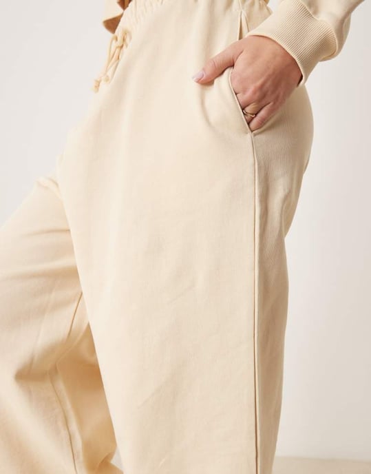 ASOS DESIGN seam detail co-ord jogger in buttermilk yellow - Image 4