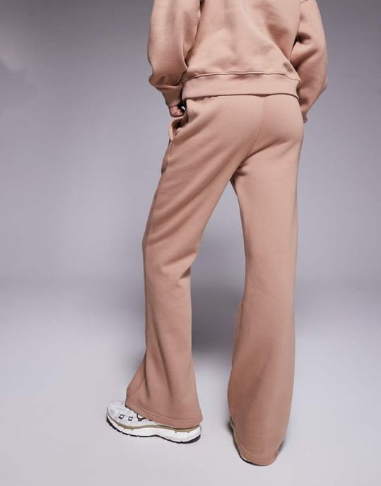 Kaiia cotton blend wide leg joggers co-ord in espresso - Image 4
