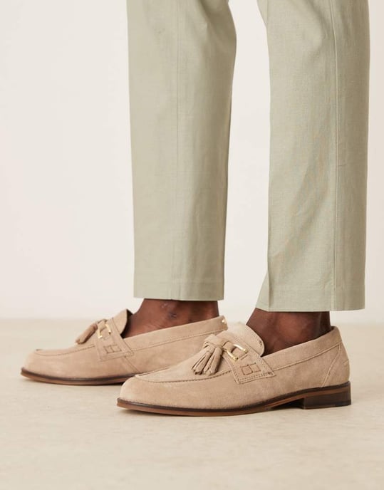 ASOS DESIGN linen blend slim suit trousers in sage green - Image 4