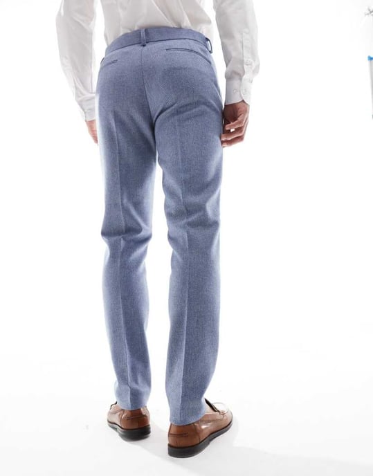 ASOS DESIGN skinny suit trousers with wool in blue - Image 2