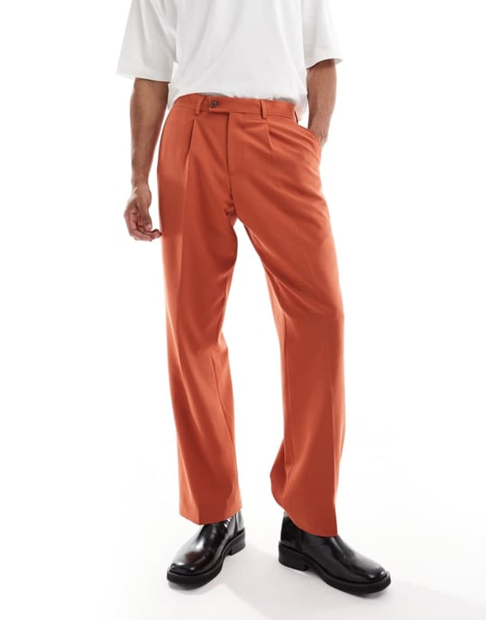 Viggo lavoir kostymbyxor i bränd orange co-ord - Image 4