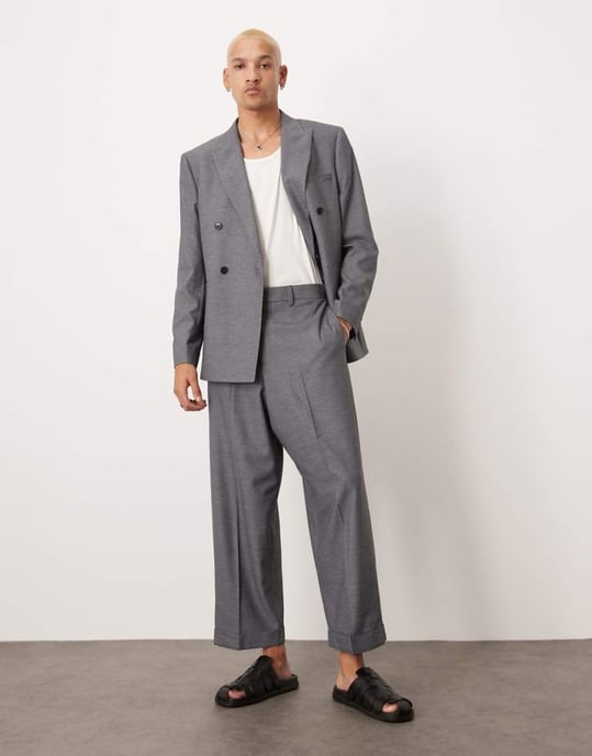 ASOS DESIGN ballongbyxor i grå textur - Image 1