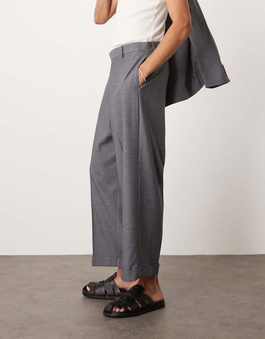 ASOS DESIGN ballongbyxor i grå textur - Image 2